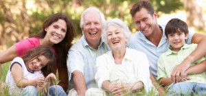 Portrait Of Extended Family Group In Park