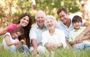 Portrait Of Extended Family Group In Park